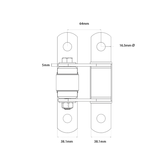 DD TECH SHUTIT BADASS FACE MOUNT BOLT-ON HINGE