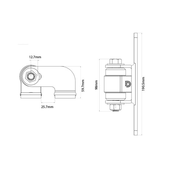 DD TECH SHUTIT BADASS FACE MOUNT BOLT-ON HINGE