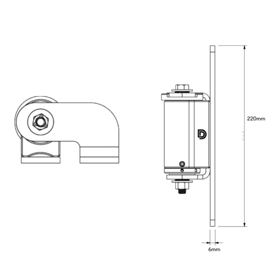 DD TECH SHUTIT BADASS SELF-CLOSING BOLT-ON HINGE