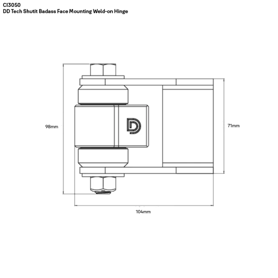 DD TECH SHUTIT BADASS SELF-CLOSING FACE MNT WELD-ON HINGE SET