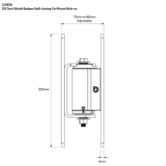 DD TECH SHUTIT BADASS SELF-CLOSING CTR MNT BOLT-ON HINGE SET