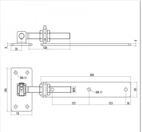 Heavy duty hinge for Wooden swing Gate M18