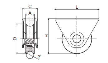 98mm External Bracket Sliding Gate Wheel for 16mm U Groove Tracks