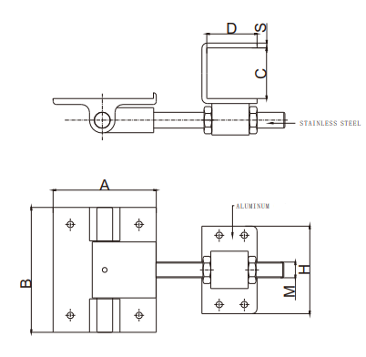 Adjustable Heavy Duty Bolt On Estate Gate Hinge