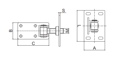 Swing Gate Adjustable bolt-on Hinge M24 With Fixing Plate