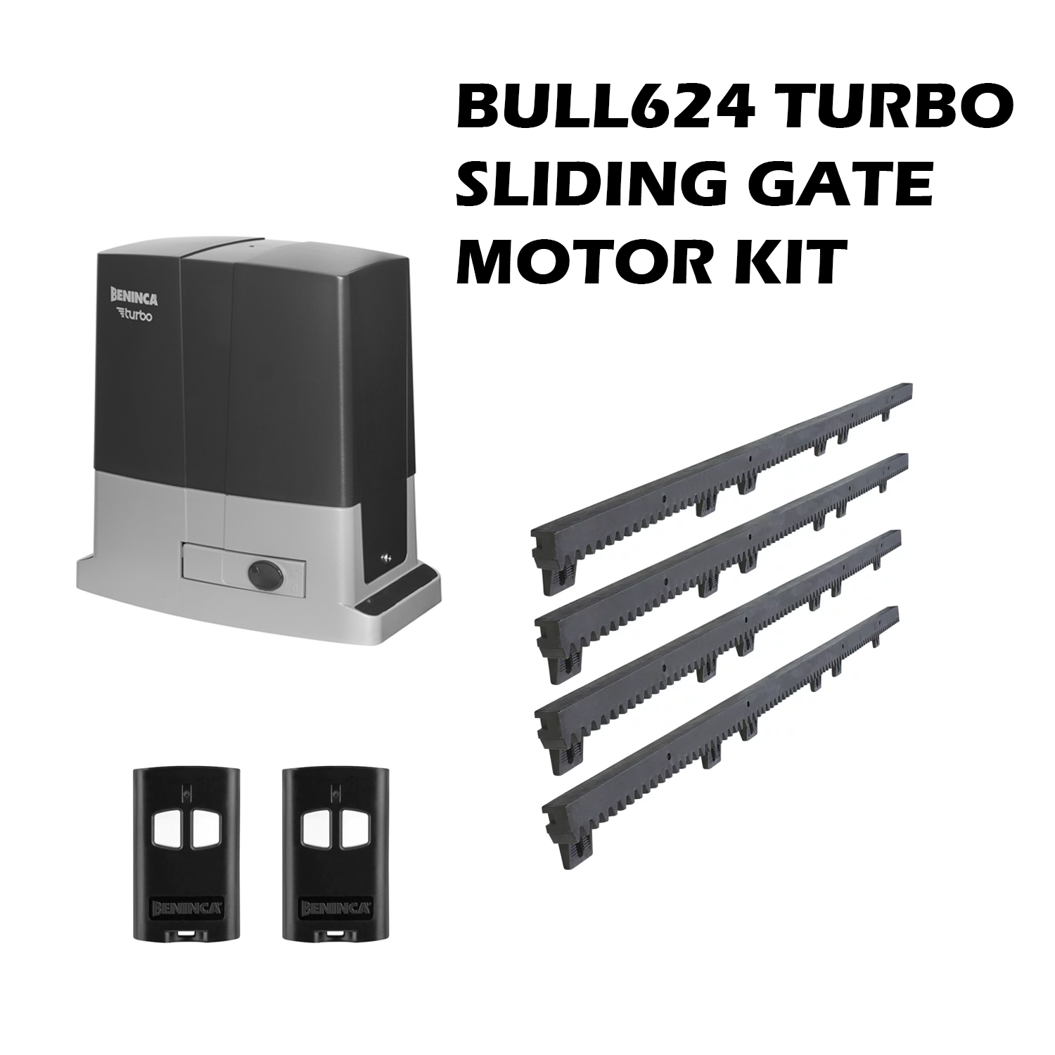 High Speed BENINCA BULL624 TURBO Sliding Gate Motor - 600KGs 24V DC