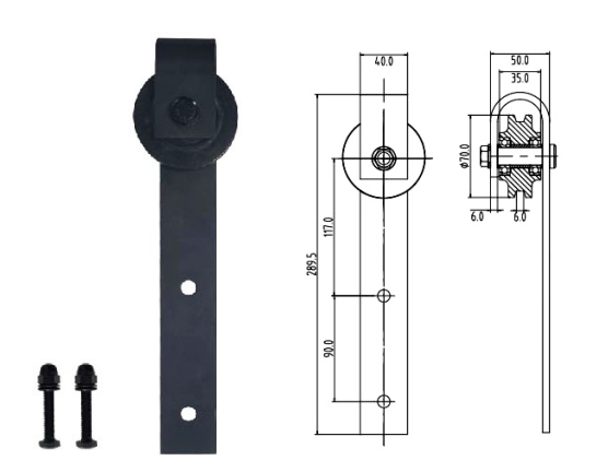 Bent Plate Door Roller Kit