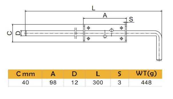 Slide/Drop bolt for gate's