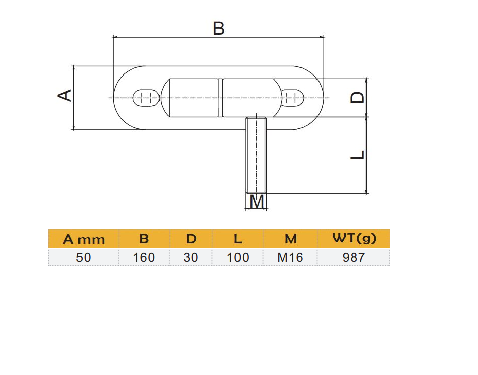 Swing Gate Adjustable bolt-on Hinge M16