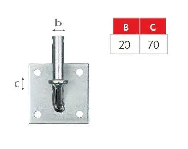 Plate Mounted Gudgeon 20mm