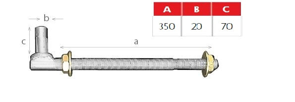 Thru Post Gudgeon Hinge 350mm